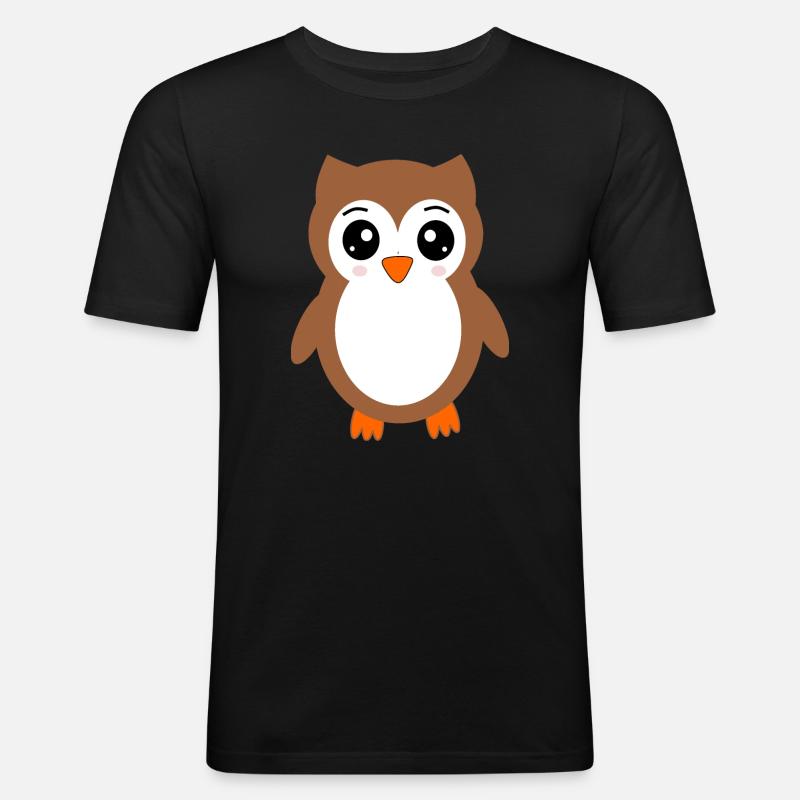braune Eule Vogel Vogelschutz - Männer Slim Fit T-Shirt - Schwarz