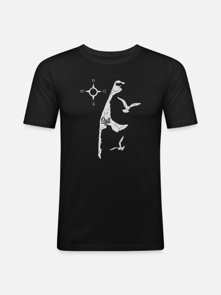 Sylt mon île - T-shirt près du corps Homme - noir