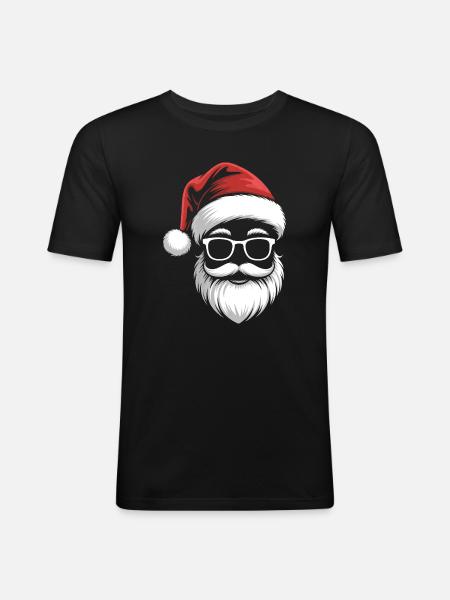Cool Santa with sunglasses - Men's Slim Fit T-Shirt - black