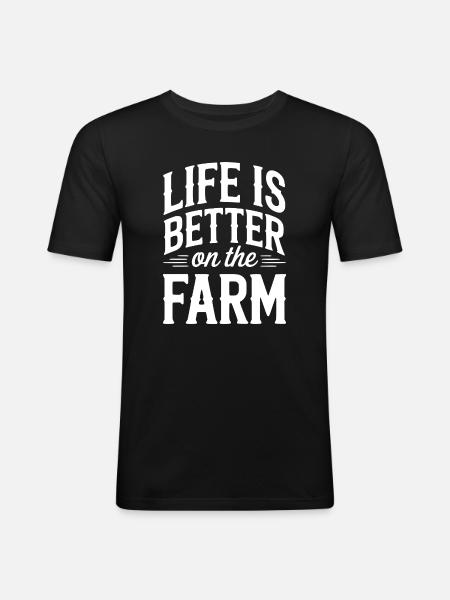 Life Is Better On The Farm - Men's Slim Fit T-Shirt - black