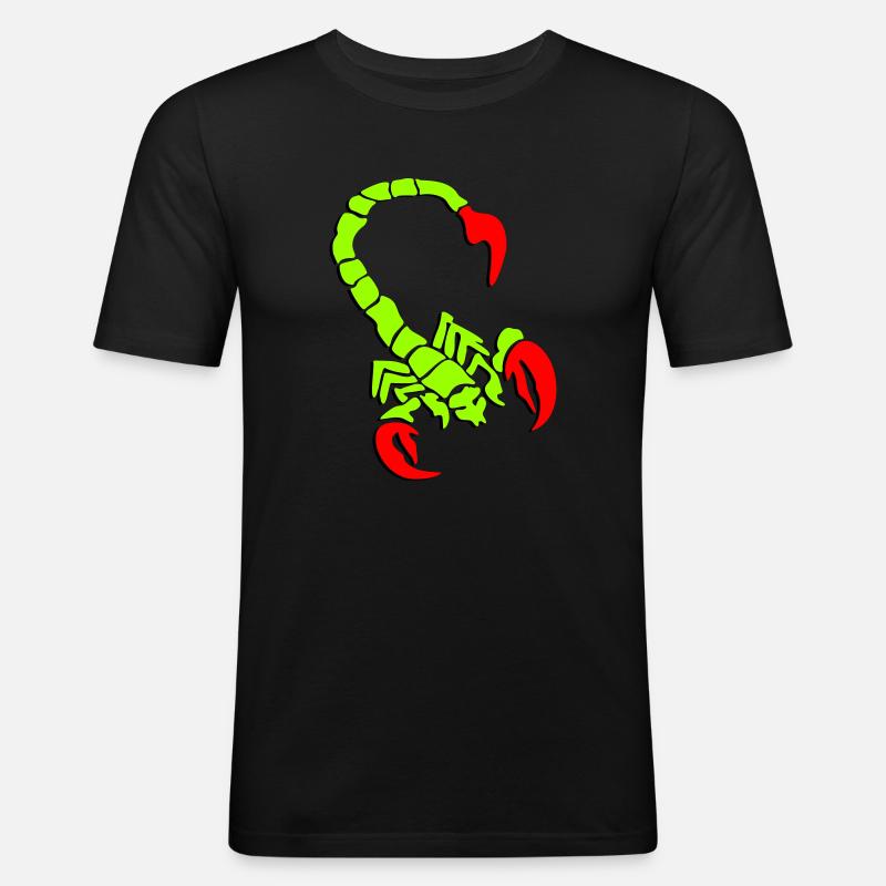 skorpion_01_3d_rot_2 - Männer Slim Fit T-Shirt - Schwarz