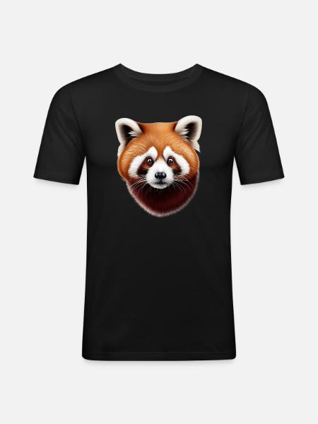 Red panda - Men's Slim Fit T-Shirt - black