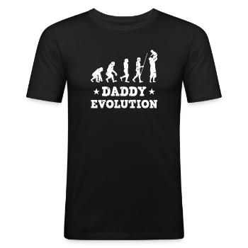Papa évolution - T-shirt près du corps Homme - noir - Devant - Nik (191cm)