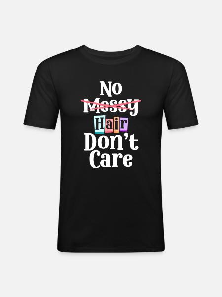 Glatze Platte Haarausfall Bart - Männer Slim Fit T-Shirt - Schwarz