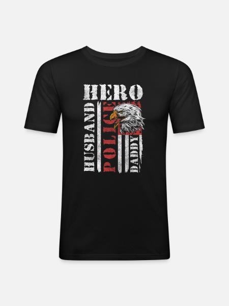 Policeman Stop Crime Scene - Men's Slim Fit T-Shirt - black