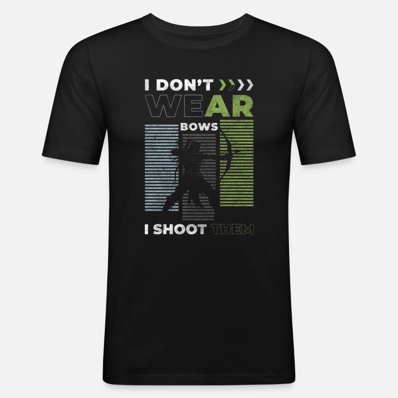 Bogenschütze Freizeit Genauigkeit Bogen - Männer Slim Fit T-Shirt - Schwarz