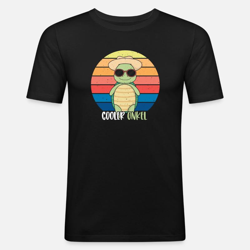 Cooler Onkel Geschenkidee Onkel - Männer Slim Fit T-Shirt - Schwarz
