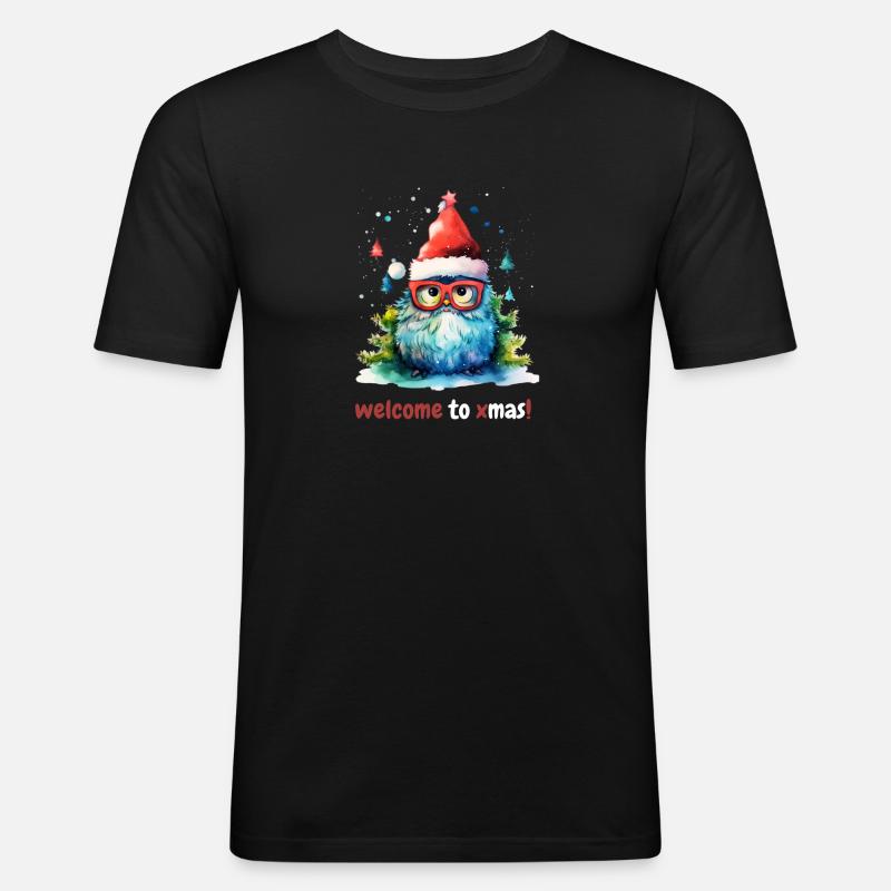 Merry Christmas - Männer Slim Fit T-Shirt - Schwarz
