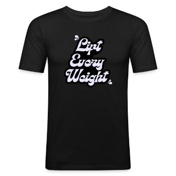 Soulevez chaque poids - T-shirt près du corps Homme - noir - Devant - Nik (191cm)