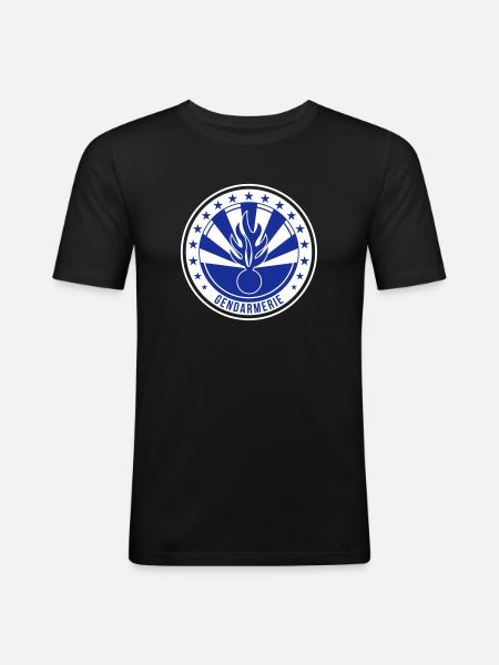 Gendarme / Gendarmerie - T-shirt près du corps Homme - noir