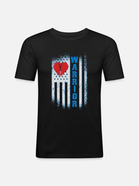 Open Heart Surgery Warrior - Men's Slim Fit T-Shirt - black
