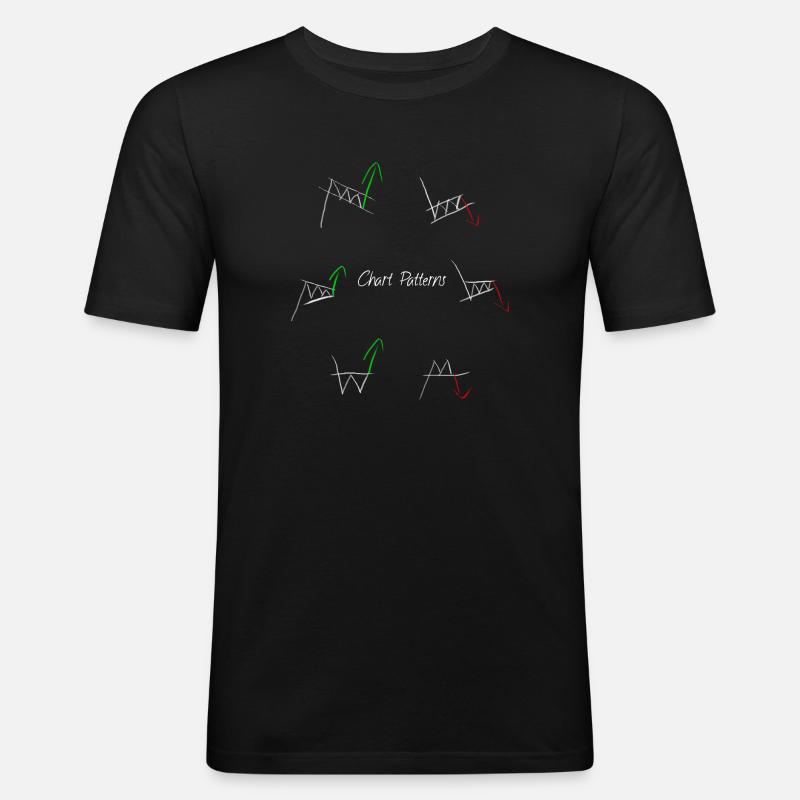 Chart-Muster - Männer Slim Fit T-Shirt - Schwarz