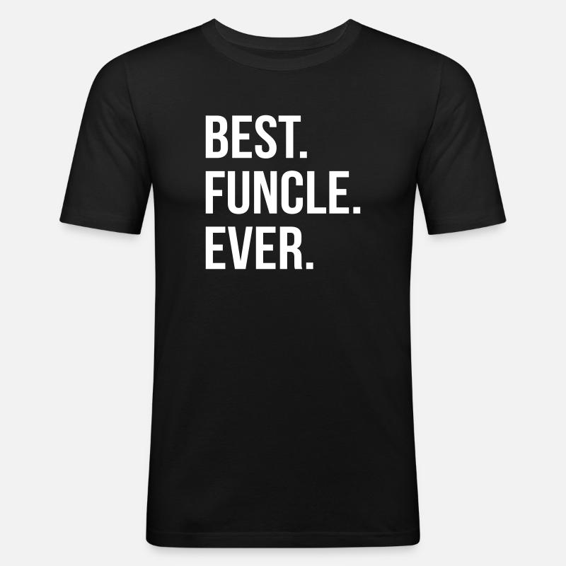 funcle = the funny uncle - Männer Slim Fit T-Shirt - Schwarz