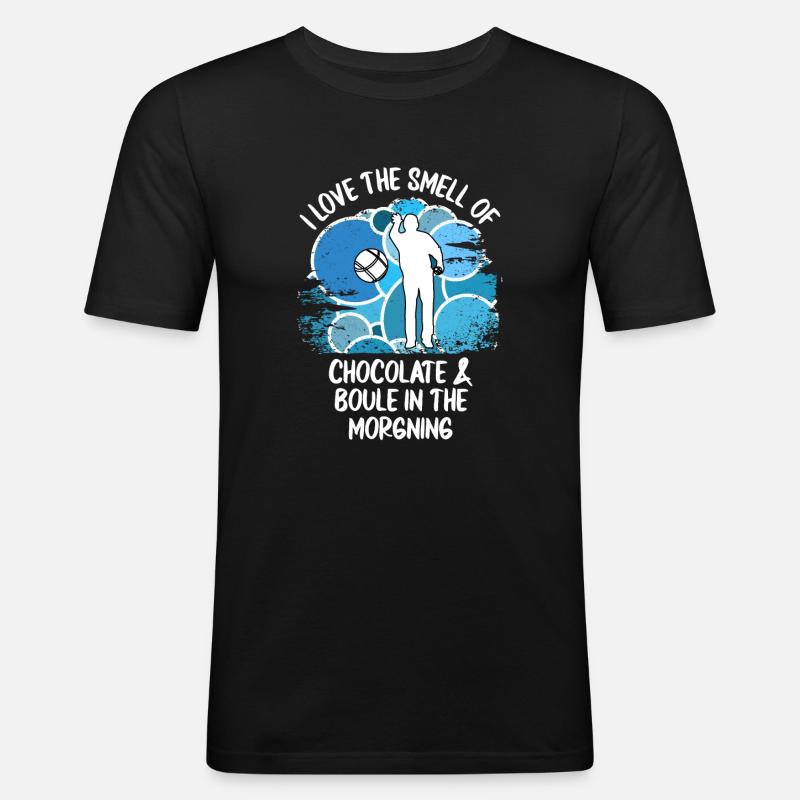 Boule Petanque Boccia Boules Schokolade - Männer Slim Fit T-Shirt - Schwarz