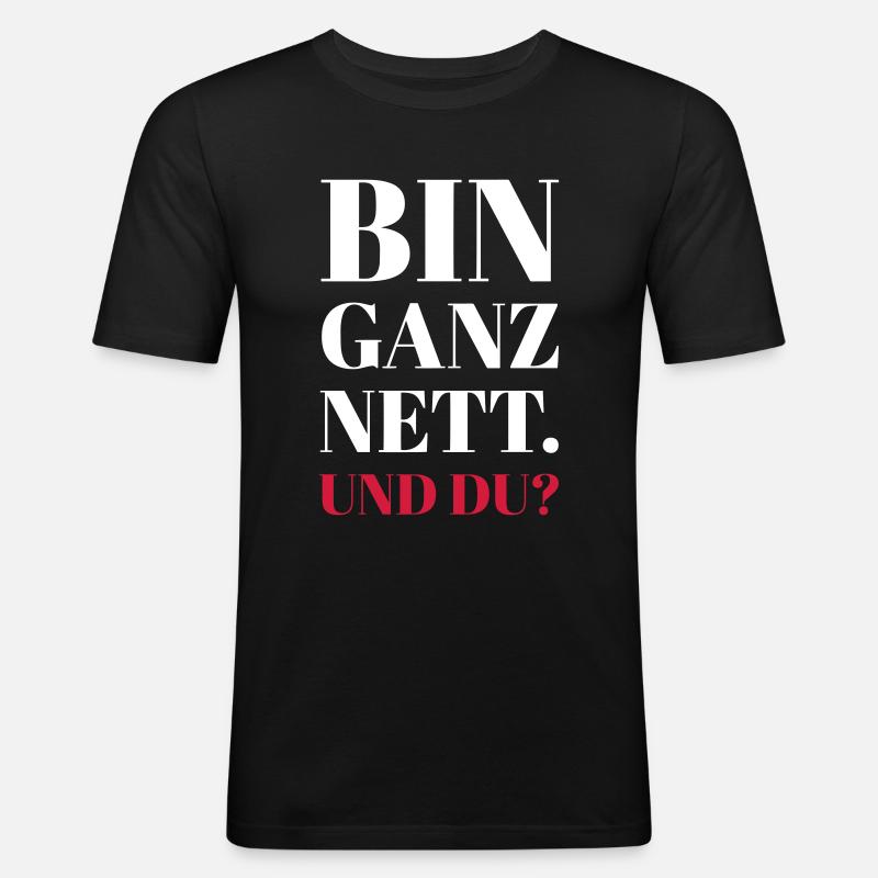 Nett - Männer Slim Fit T-Shirt - Schwarz