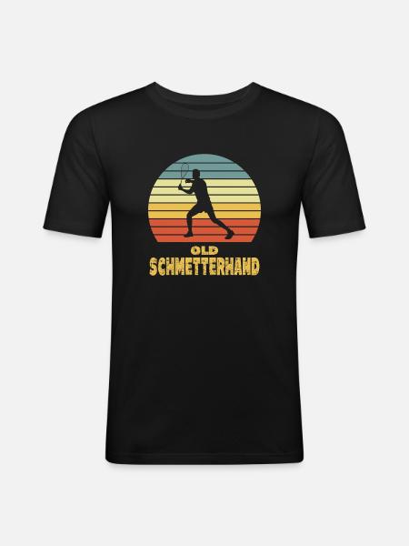 Old Schmetterhand Squash - Männer Slim Fit T-Shirt - Schwarz
