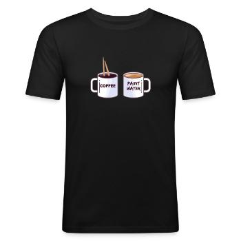 Art Artist Coffee Paint Picture Gift - Men's Slim Fit T-Shirt - black - Front - Nik (191cm)