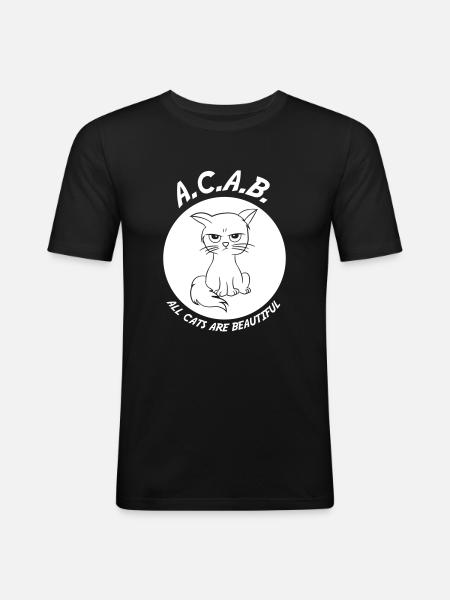 All cats are beautiful - Männer Slim Fit T-Shirt - Schwarz