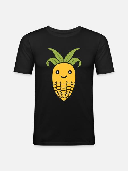 épi de maïs - T-shirt près du corps Homme - noir