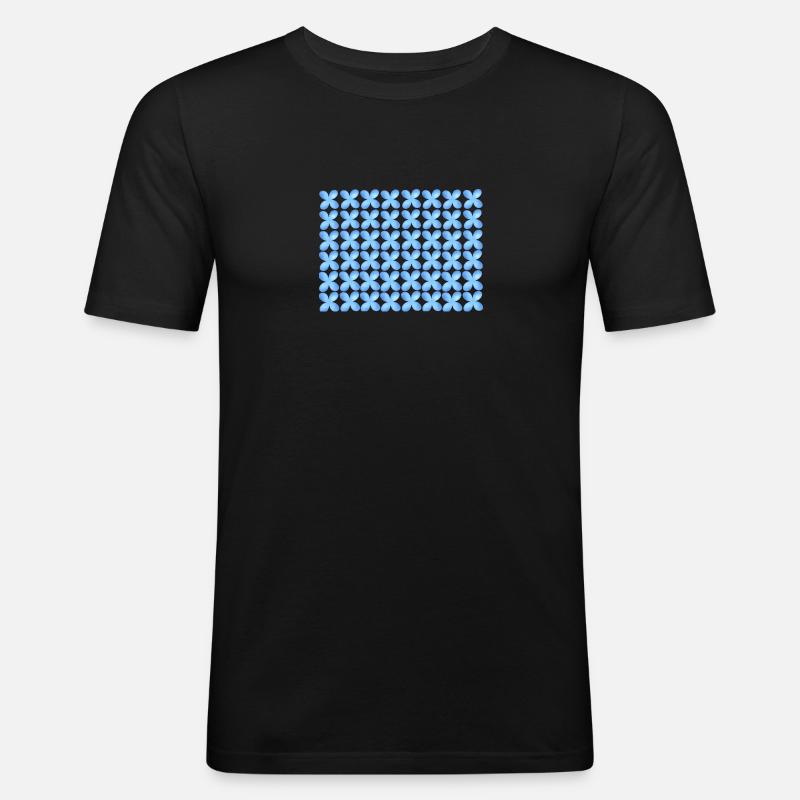 Blaue Blüten - Männer Slim Fit T-Shirt - Schwarz