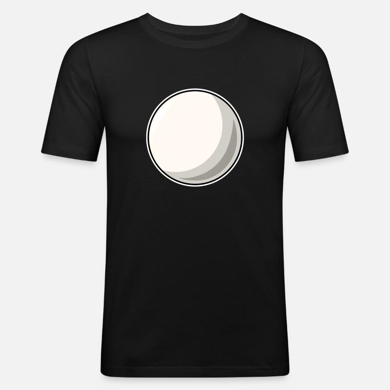 Boule de billard blanc - T-shirt près du corps Homme - noir