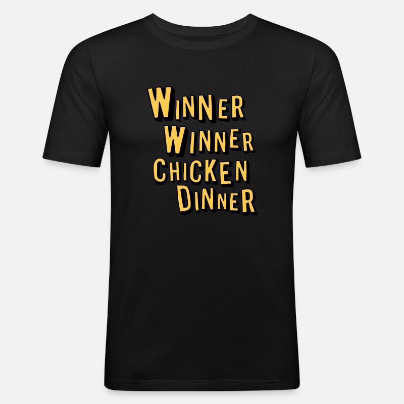 winner winner chicken dinner - Männer Slim Fit T-Shirt - Schwarz