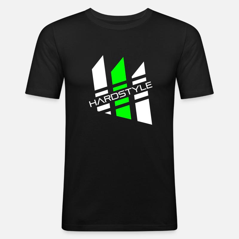 hardstyle_04 - Männer Slim Fit T-Shirt - Schwarz