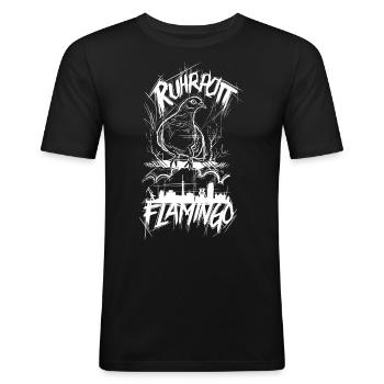 Ruhrpott Flamingo Ruhrgebiet Taube - Männer Slim Fit T-Shirt - Schwarz - Vorne - Nik (191cm)