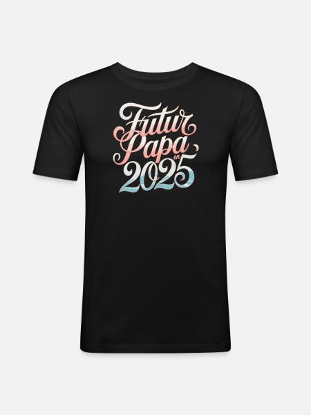Futur papa en 2025 - T-shirt près du corps Homme - noir