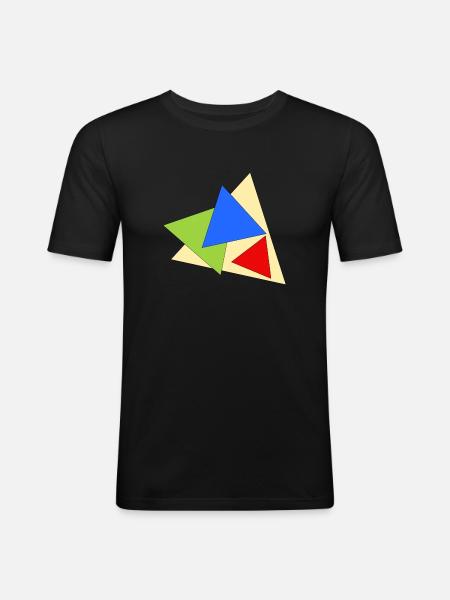 Colourful Geometric Triangle - Men's Slim Fit T-Shirt - black