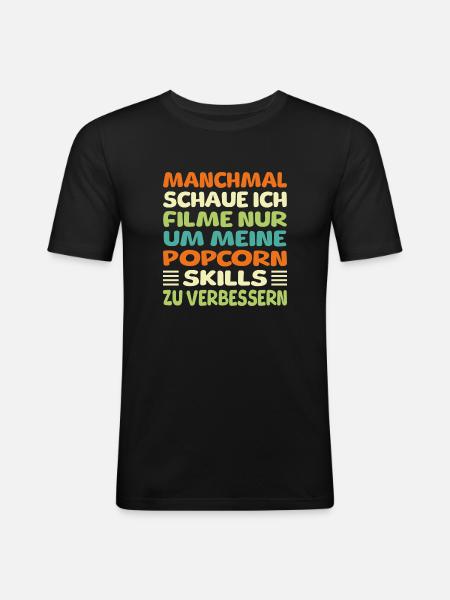 Filmspruch Filmfans Fun - Männer Slim Fit T-Shirt - Schwarz