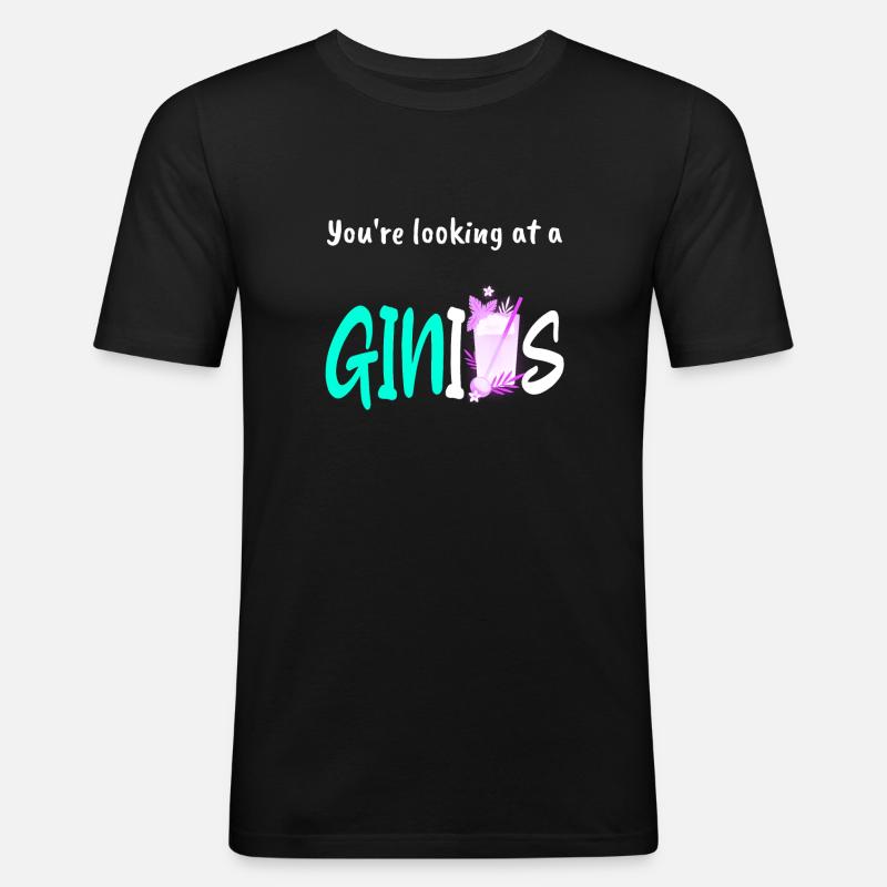 Gin Gin Gin - Männer Slim Fit T-Shirt - Schwarz