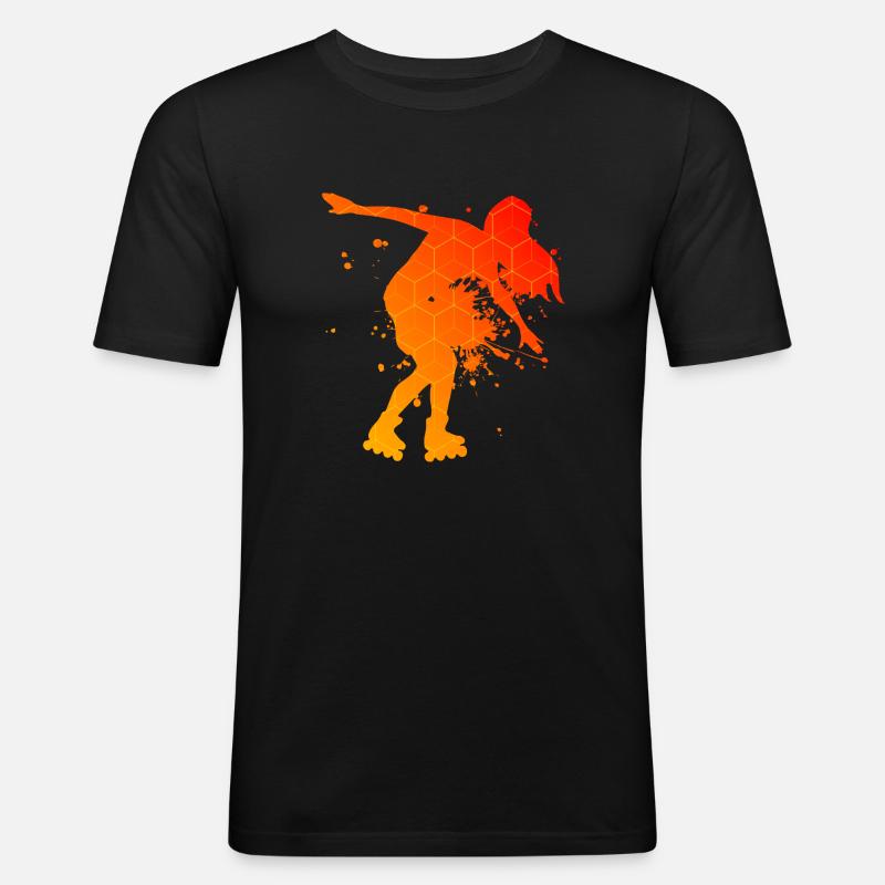 Rollerskate Rollschuh Herren Rollerskaten - Männer Slim Fit T-Shirt - Schwarz