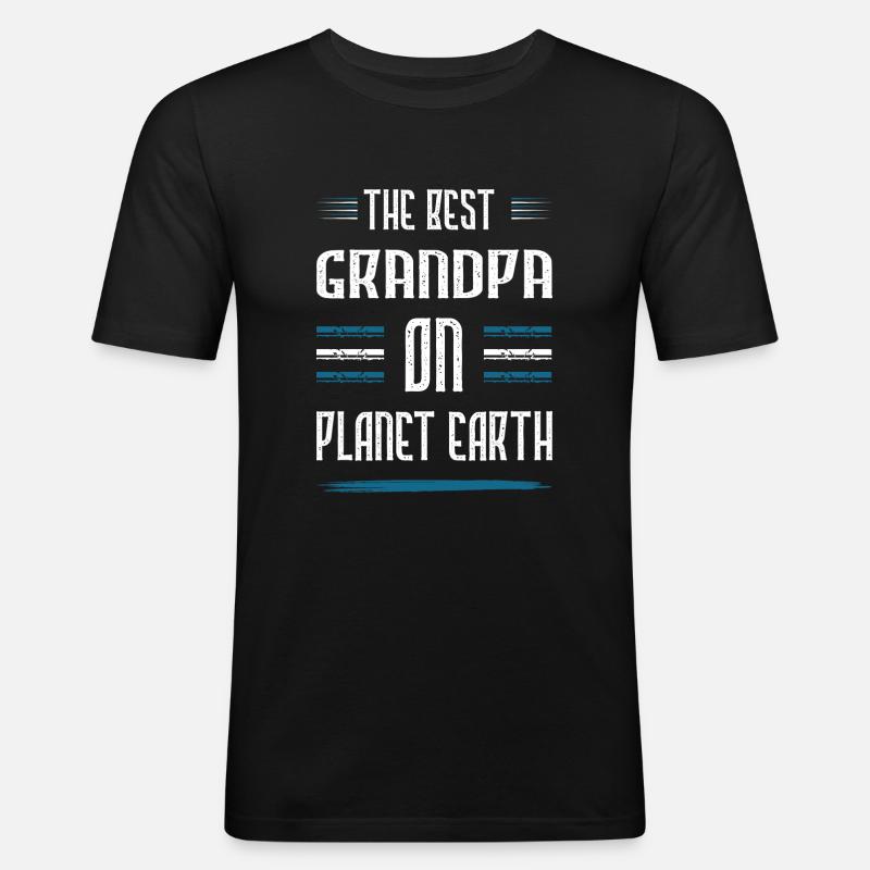 Bester Opa Spruch - Männer Slim Fit T-Shirt - Schwarz