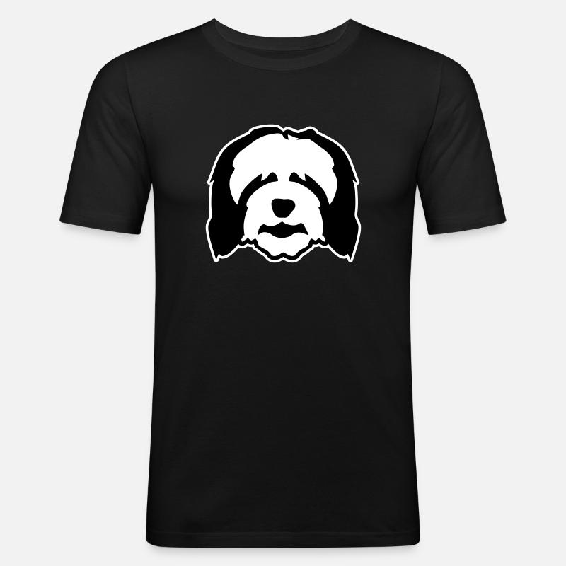 Bearded Collie - Männer Slim Fit T-Shirt - Schwarz