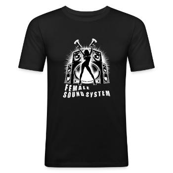 Concert de musique rock. Drôle de danse reine roches - T-shirt près du corps Homme - noir - Devant - Nik (191cm)