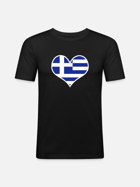 hellas grèce grèce - T-shirt près du corps Homme - noir
