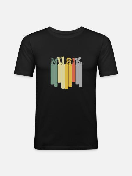 Music beat - Men's Slim Fit T-Shirt - black