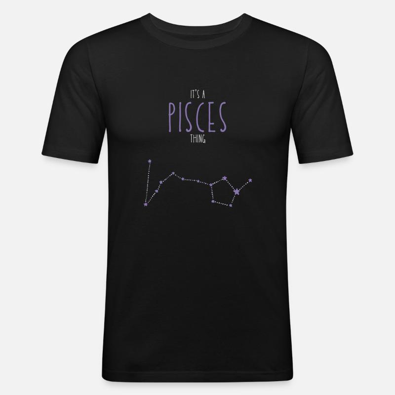 Pisces Sternzeichen - Männer Slim Fit T-Shirt - Schwarz