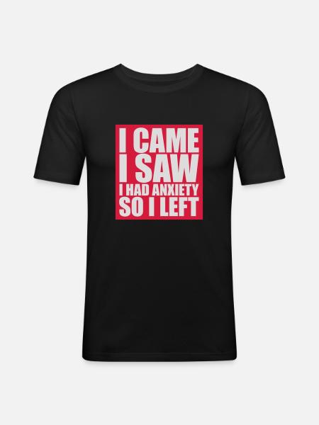 J’avais de l’anxiété en disant - T-shirt près du corps Homme - noir