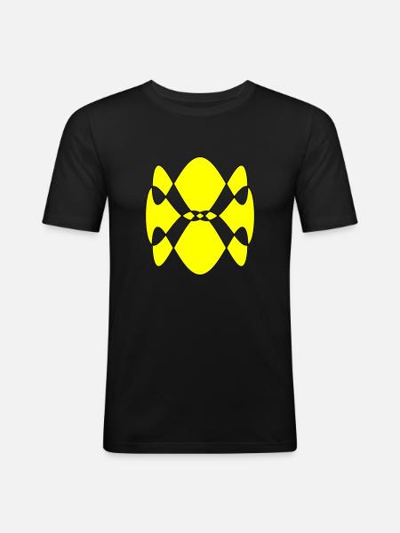 Spirogramme - T-shirt près du corps Homme - noir