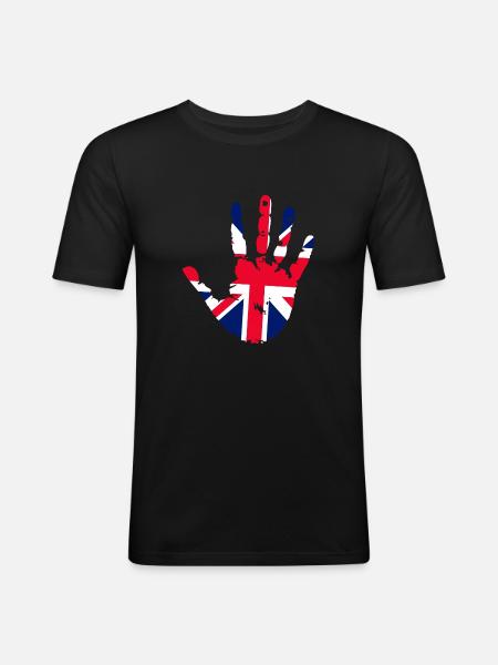Empreinte anglaise - T-shirt près du corps Homme - noir