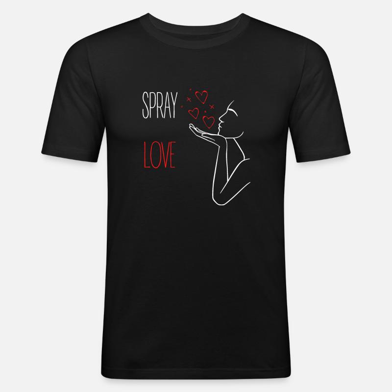 SPRAY LOVE - Männer Slim Fit T-Shirt - Schwarz