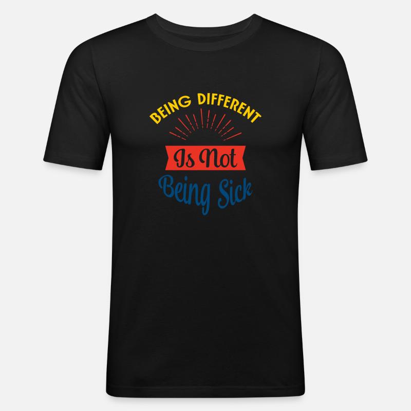 Anders sein ist nicht krank - Männer Slim Fit T-Shirt - Schwarz