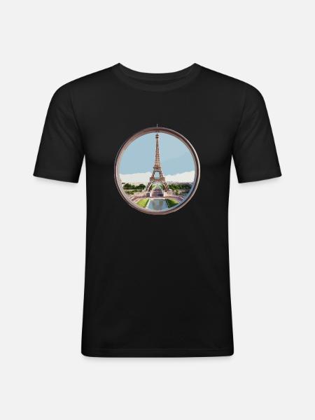 Eiffel Tower - Men's Slim Fit T-Shirt - black