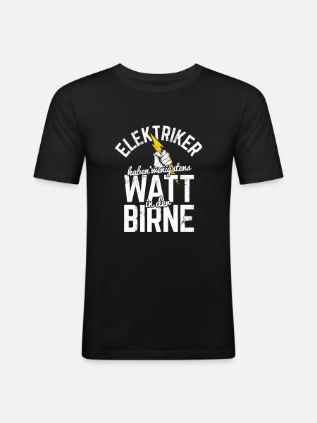 Strom Elektriker Handwerker - Männer Slim Fit T-Shirt - Schwarz