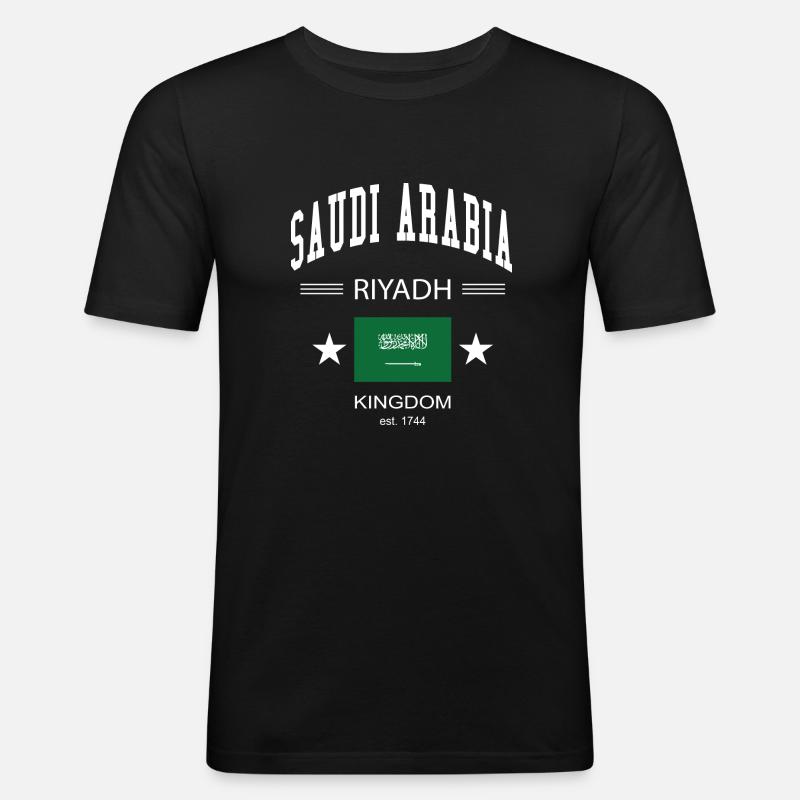 Saudi Arabien - Männer Slim Fit T-Shirt - Schwarz