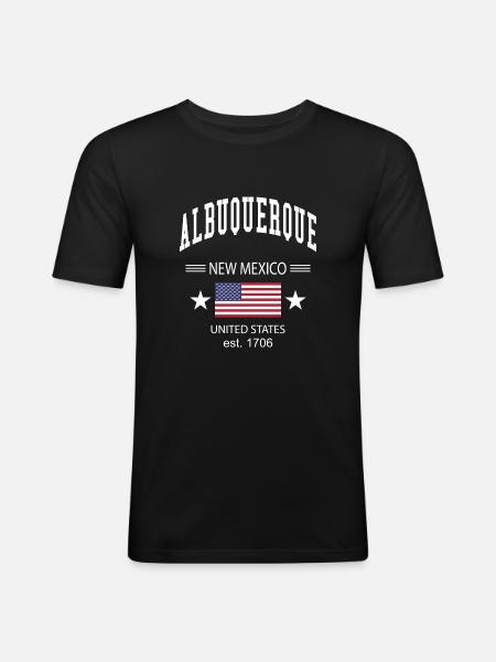 Albuquerque - Männer Slim Fit T-Shirt - Schwarz