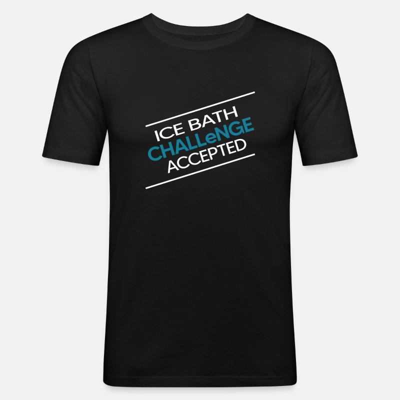 Eisbaden Winterschwimmer "ice-bath-challenge" - Männer Slim Fit T-Shirt - Schwarz
