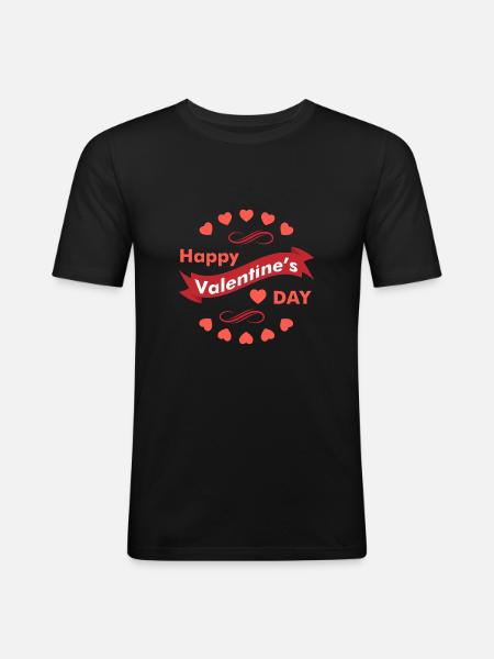 Glædelig valentinsdag ... Glædelig valentinsdag - Herre Slim Fit T-Shirt - sort